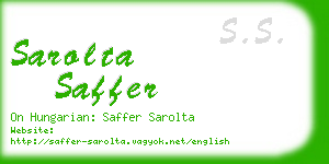 sarolta saffer business card